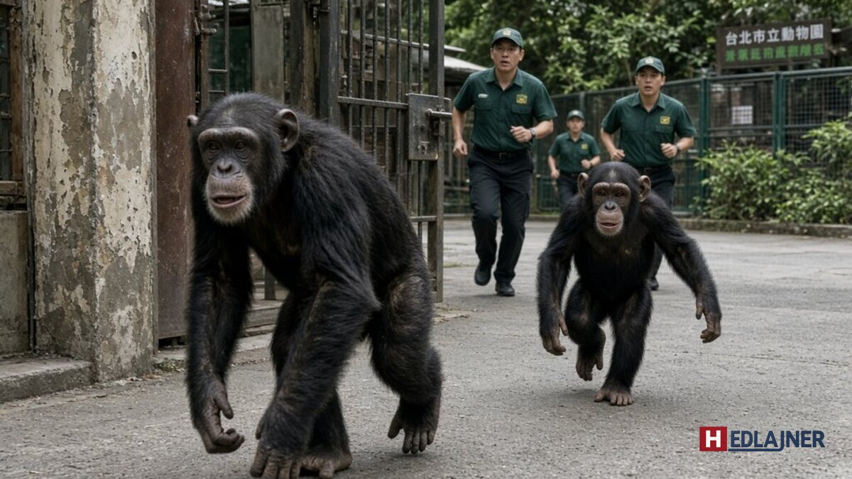 Šimpanzy z Taipei Zoo si našli cestu von: personál zabudol uzamknúť dvere