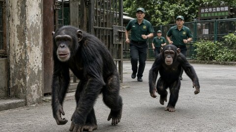 Šimpanzy z Taipei Zoo si našli cestu von: personál zabudol uzamknúť dvere